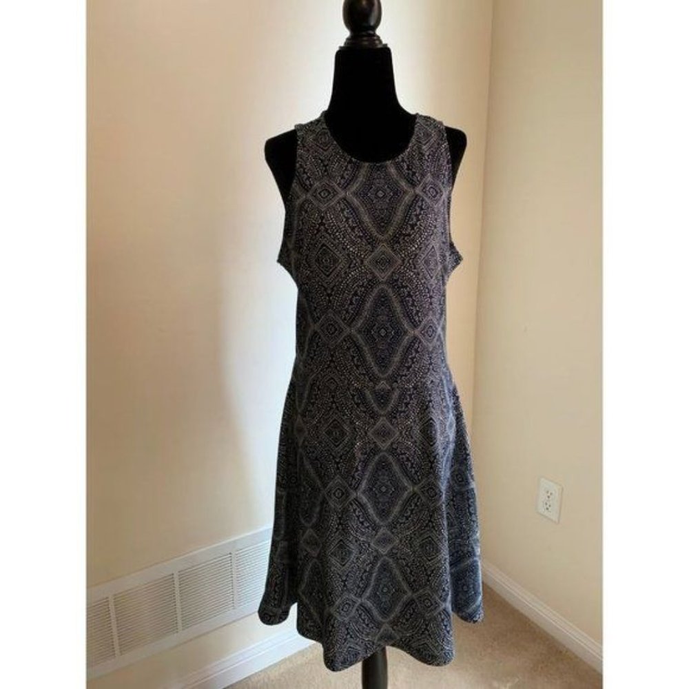 H&M Sleeveless A-Line Print Dress Blue